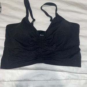 Black Athleta Drawstring Sports Bra